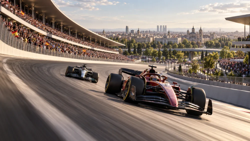 Madring estrena su lugar en la Fórmula 1 con una pista que combina velocidad, peralte y una nueva postal para el automovilismo en Madrid.