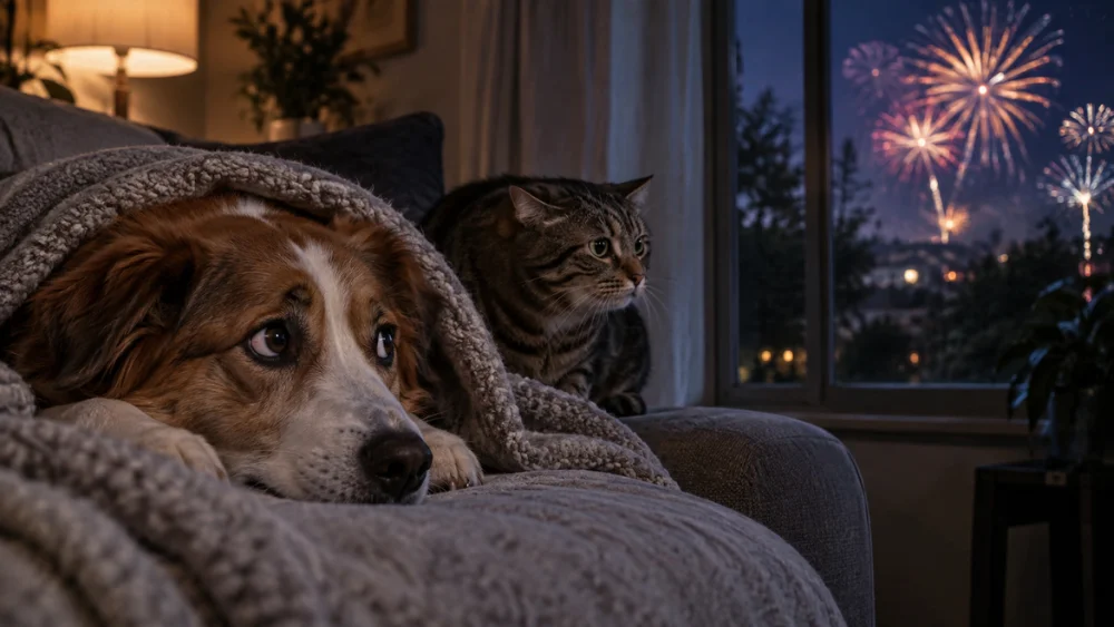 Perros y gatos pueden experimentar miedo, estrés y desorientación ante el ruido de la pirotecnia; ofrecerles un espacio seguro y evitar su exposición ayuda a reducir riesgos durante las celebraciones.